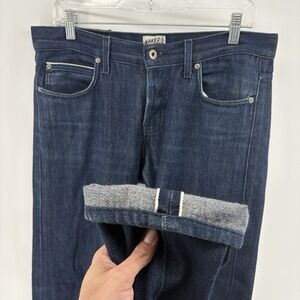 Naked & Famous Skinny Guy Jeans Mens 33X31 Soft Finish Selvedge Denim Button Fly